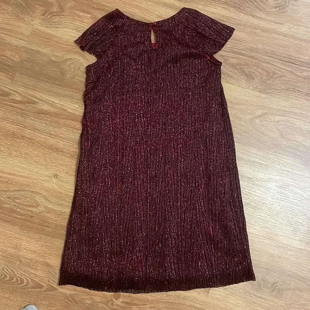 Old Navy Girls Shimmer Holiday Dress Burgundy Special Occasion Large New